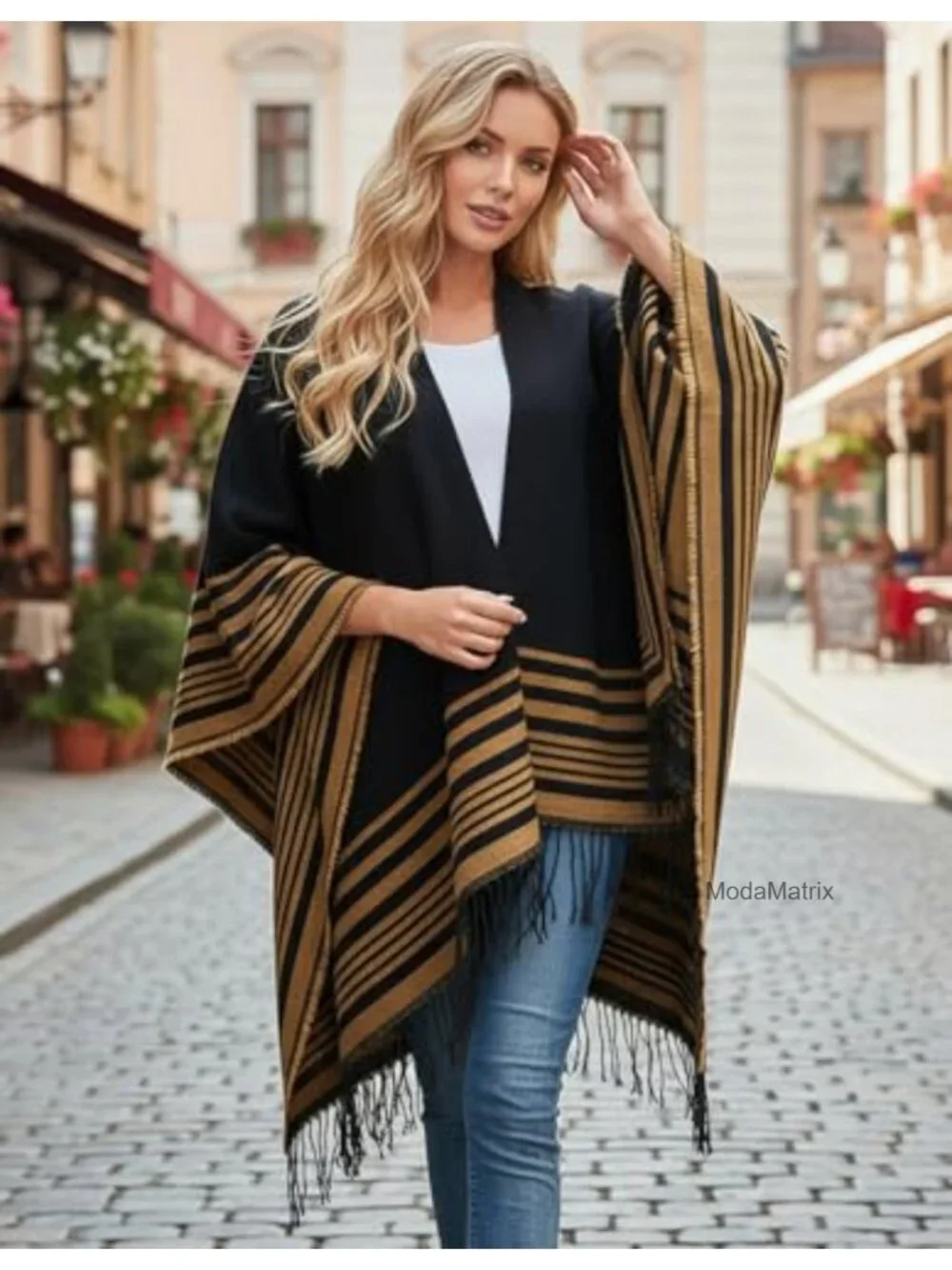 Open Front Poncho Cape Cardigan Shawl - Acrylic Blend Wrap